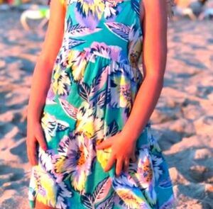 💥5/20$ Cat & Jack Teal and Yellow Floral Kids Dress